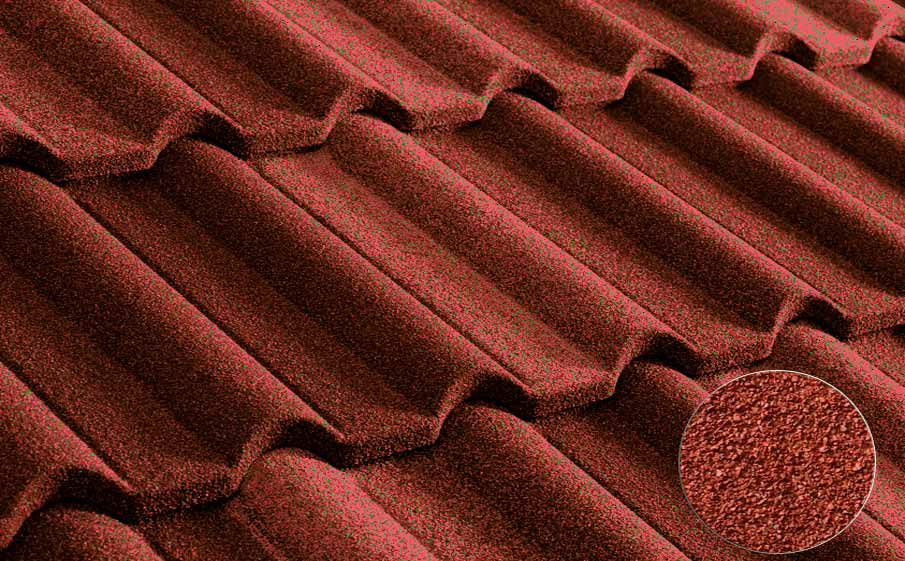 Композитная черепица METROTILE Галло красный, 1305*415 мм