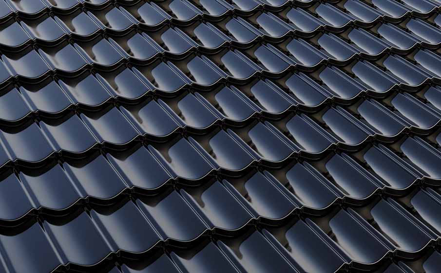 Композитная черепица рядовая AeroDek Уникум, цвет Черный глянец (61)